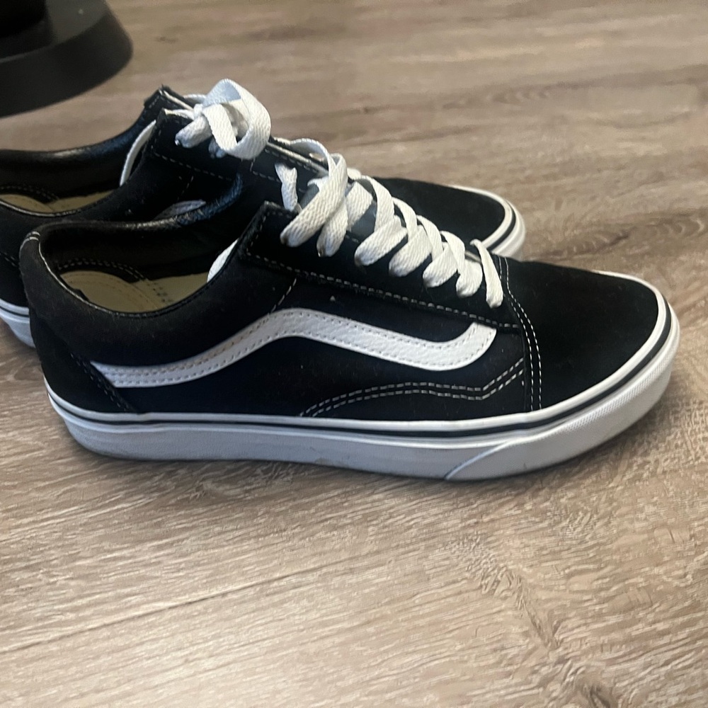Vans Women’s Classic Black and White Sneakers